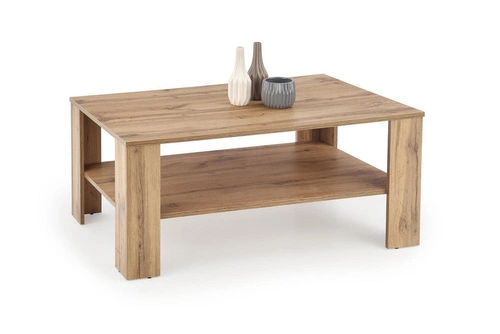 Stolik kawowy Tastur prostokątny dębowy z półką nowoczesny do salonu Intesi 110x65 cm