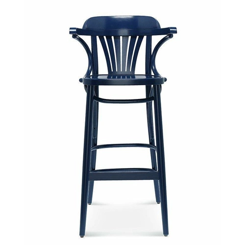 Hoker drewniany z oparciem i podłokietnikami Fameg BST-165 skóra naturalna personalizowany 75 cm