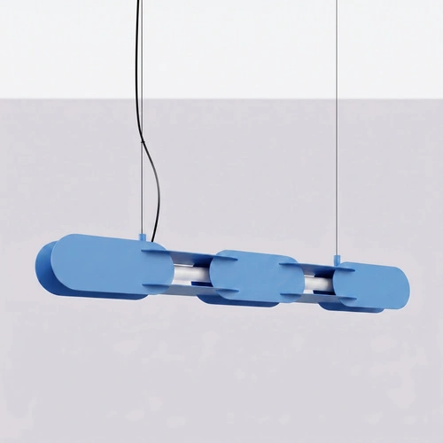 Lampa wisząca CHAIN 91 błękitna LED nad stół do jadalni
