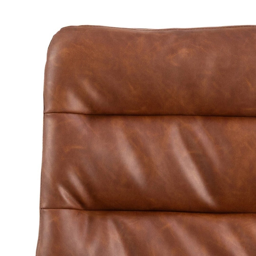 Krzesło tapicerowane obrotowe Dean Actona do jadalni brązowe ekoskóra loft na czarnych nogach