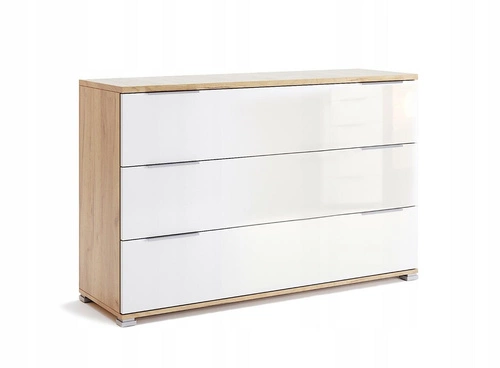 Komoda Tissa 100 cm biała połysk z szufladami nowoczesna do salonu Intesi