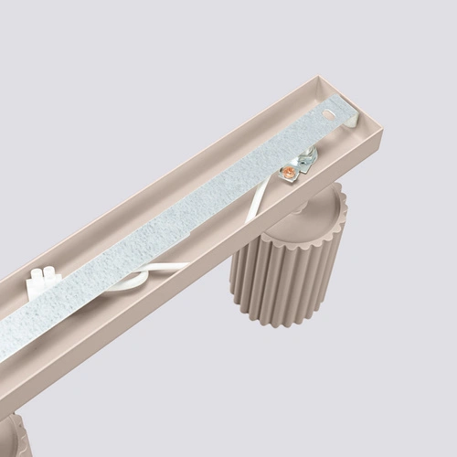 Plafon sufitowy KARBON 6L nowoczesny beżowy aluminiowy do salonu i kuchni regulowany