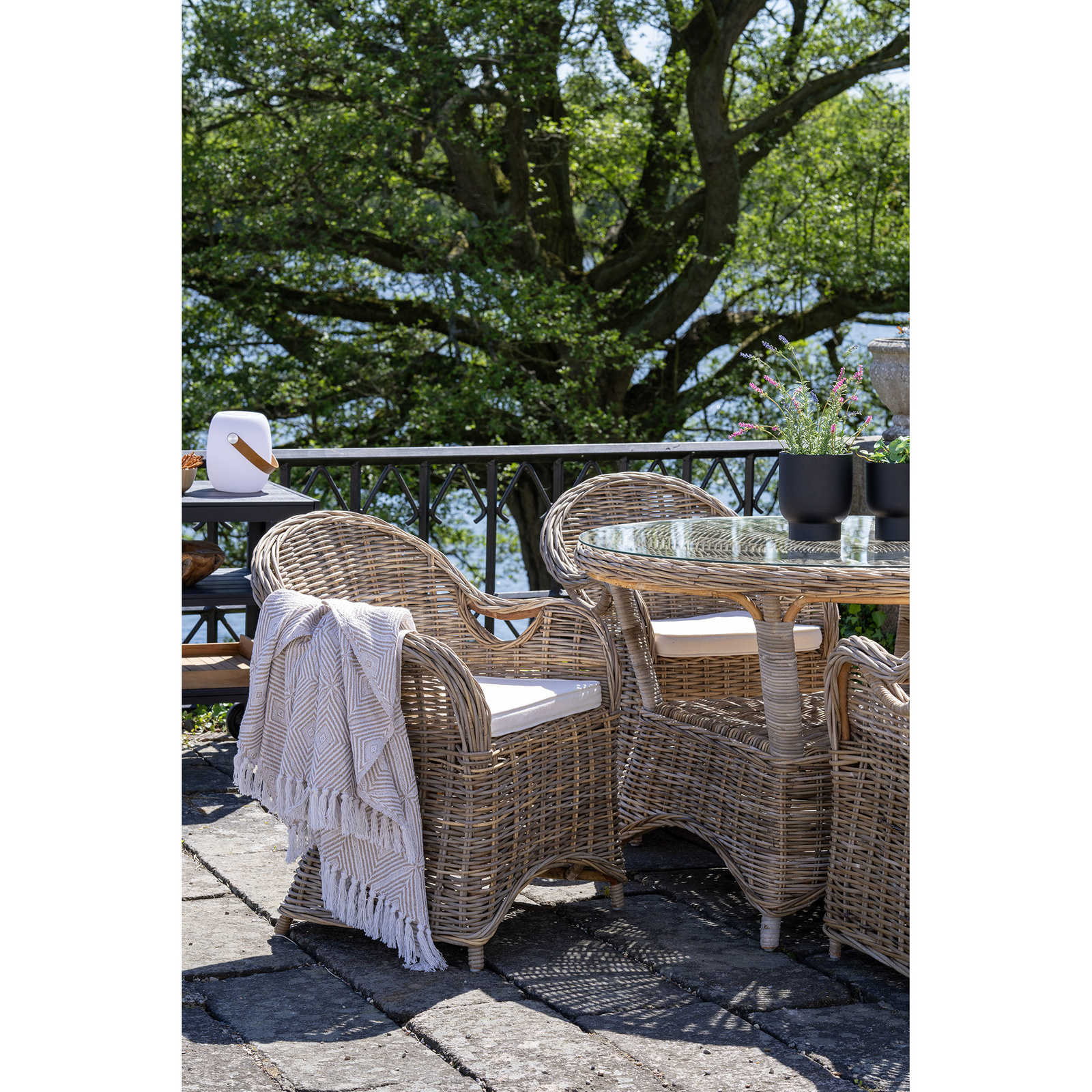 Krzesło Larisa rattan/szare
