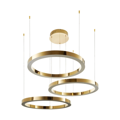 Nowoczesna lampa wisząca LED CIRCLE złota 3 okręgi do salonu i jadalni Step into Design