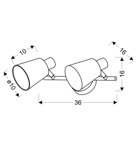 Lampa sufitowa Pin listwa 2x40W E14 chrom