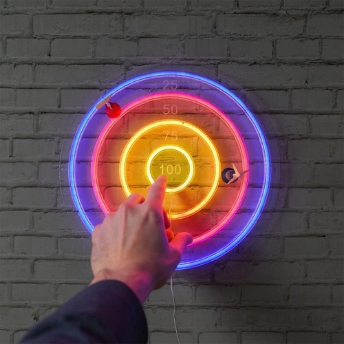Lampka Tarcza z lotkami  LED kolorowa