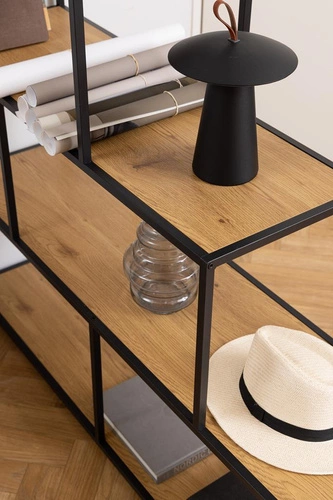 Regał na książki schodkowy Seaford industrialny metalowy do salonu i biura Actona 150 cm