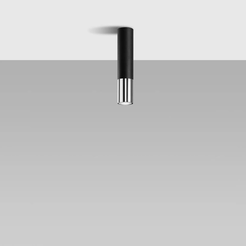 Plafon sufitowy LOOPEZ czarny chrom nowoczesny metalowy do salonu i kuchni Sollux
