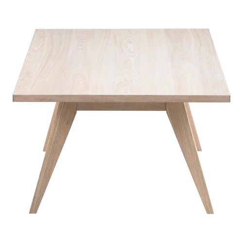 Stolik kawowy drewniany prostokątny A-Line Actona bielony nowoczesny do salonu 130x70 cm