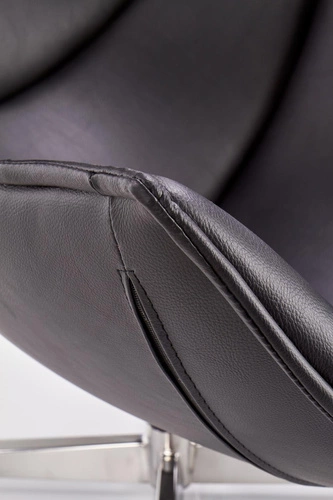 Fotel wypoczynkowy Falvio obrotowy skórzany czarny nowoczesny do salonu Intesi