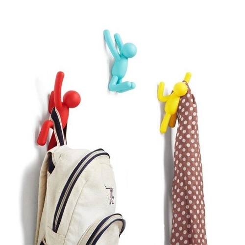 Nowoczesny wieszak ścienny Buddy Umbra multikolor dekoracyjny zestaw 3 do przedpokoju