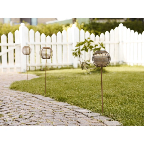 Lampion ogrodowy solar LED Carlisle House Nordic, brązowy 70 cm IP44