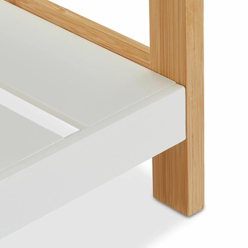 Szafka na buty Giselda Intesi biała bambusowa dwupółkowa skandynawska do przedpokoju