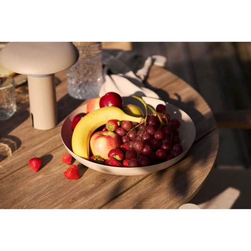 Okrągła taca dekoracyjna metalowa beżowa 30 cm House Nordic do serwowania