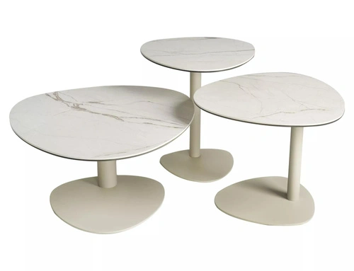 Intesi Stanton owalny stolik kawowy do salonu beżowy kaszmir nowoczesny