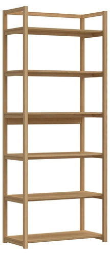 Regał na książki drewniany do salonu Ludza 6 półek dąb naturalny skandynawski Actona 80 cm