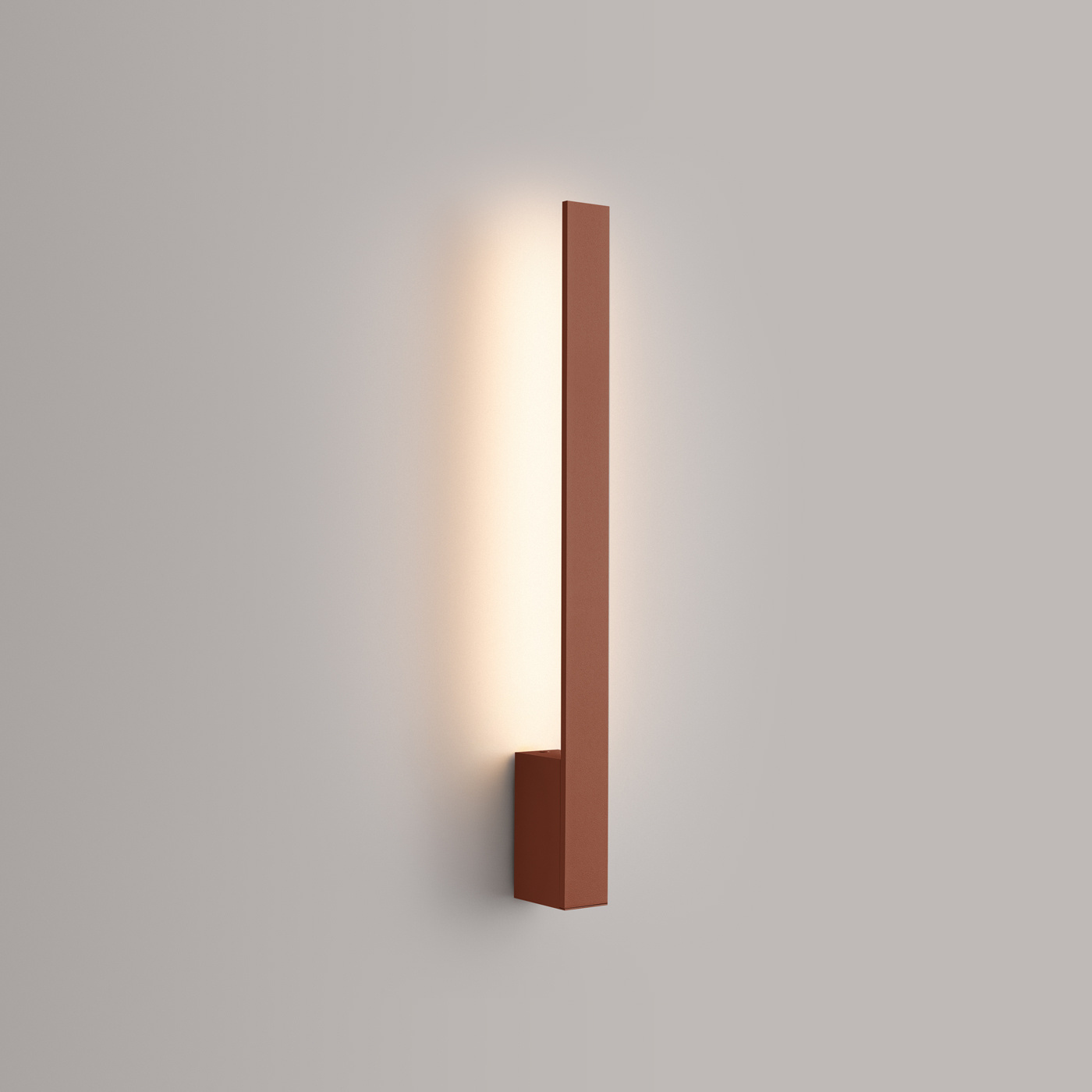 Kinkiet ścienny LED LAHTI 50 nowoczesny czerwony aluminiowy do salonu i sypialni Thoro