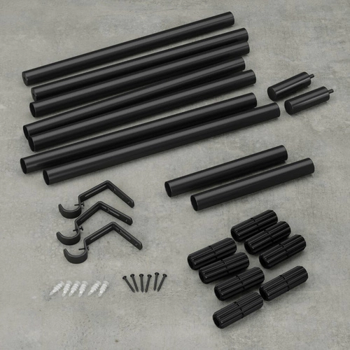 Karnisz pojedynczy Zen Umbra czarny mat metalowy regulowany 162-325cm do salonu lub sypialni