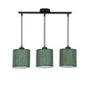 Lampa wisząca Patti czarny 3x60 E27  abażur walec 15x15 plecionka zielona