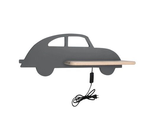 Kinkiet ścienny LED Car 5W 4000K dekoracyjny drewniany do pokoju dziecięcego szary CANDELLUX