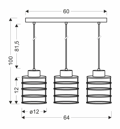 Nowoczesna lampa wisząca Glob czarna i złota 3-punktowa do salonu i nad stół