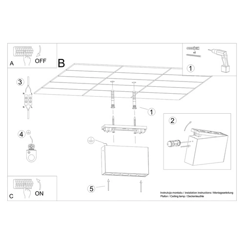 Plafon sufitowy LED SOLE czarny minimalistyczny aluminium do salonu i kuchni SOLLUX