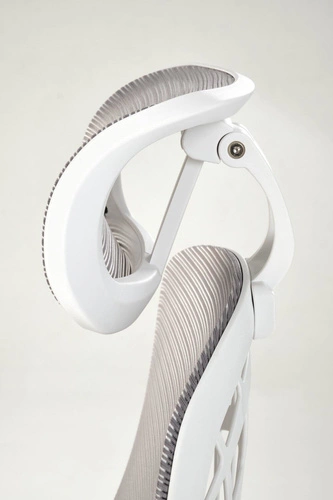 Fotel biurowy ergonomiczny Belm Intesi popielaty na kółkach z regulowanym zagłówkiem do biura