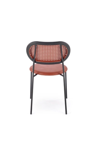 Krzesło do jadalni Lander retro rattanowe bordowe z ekoskóry Intesi do kuchni i salonu