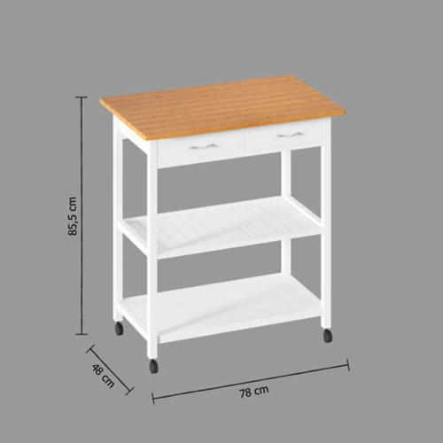 5five simply smart wózek kuchenny biały pojemny na kółkach z szufladami do kuchni 78 cm