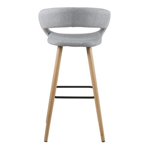 Hoker Grace Actona tapicerowany szary jasny 65 cm z podłokietnikami do wyspy kuchennej