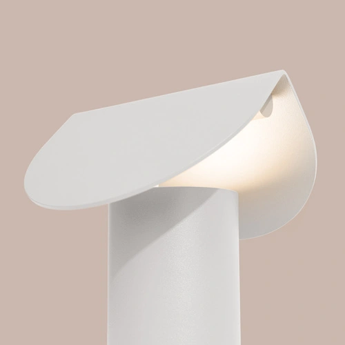 BISCUIT biała lampka biurkowa LED nowoczesna aluminiowa 3000K