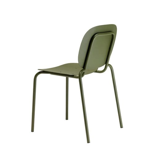 Krzesło metalowe Si-Si zielone nowoczesne do ogrodu i na taras sztaplowane SCAB Design