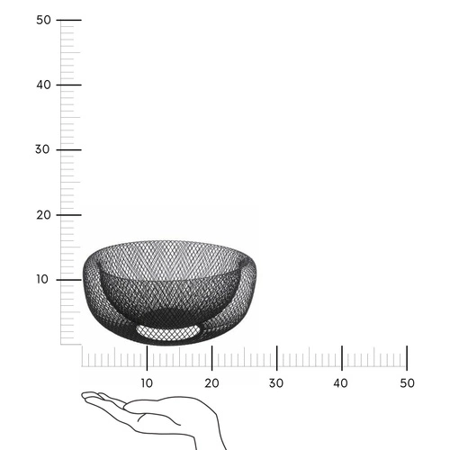 Kosz na owoce metalowy czarny okrągły dekoracyjny do kuchni 5five simply smart