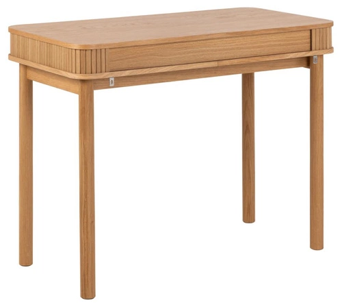 Biurko nowoczesne Langley dąb Actona 100 cm z szafkami do pracy i biura skandynawskie