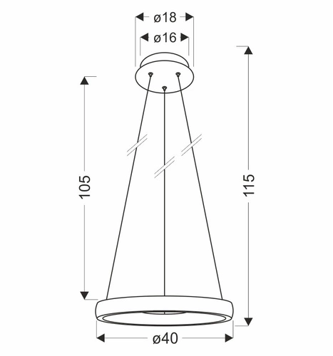 Lampa wisząca Hashim 40cm złoty 22W LED  kryształki bezbarwne