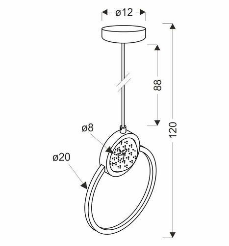 Lampa wisząca LED LACRIMA czarna 20cm nowoczesna do salonu, kuchni, nad stół