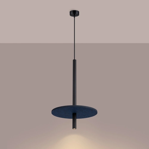 Lampa wisząca FELTRO pojedyncza nowoczesna granatowa do salonu i jadalni 30 cm