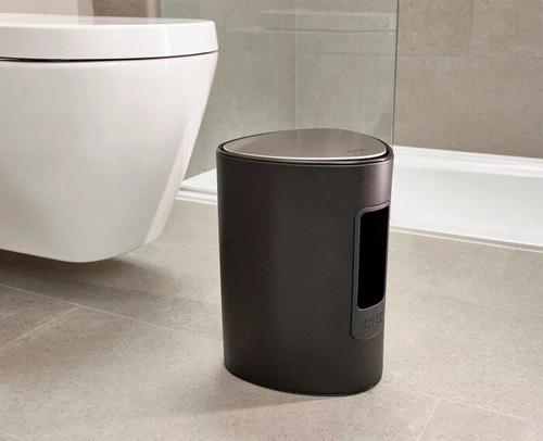 Joseph Joseph EasyStore kosz na śmieci do łazienki 5l czarny matowy z pedałem owalny