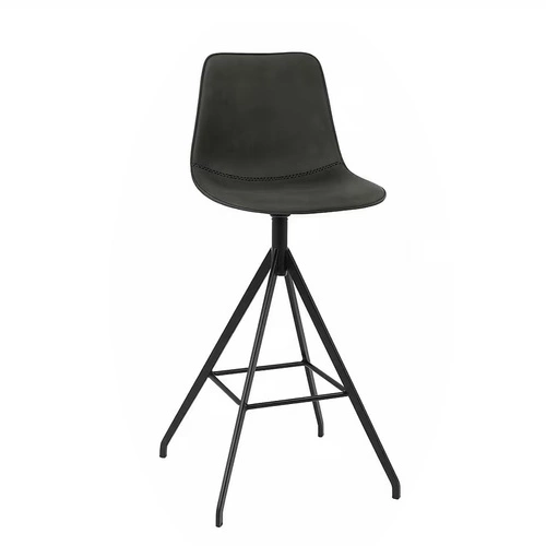 Hoker Monaco szary obrotowy z oparciem loftowy do kuchni i wyspy 65 cm Intesi