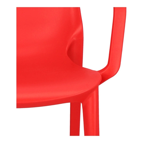 Krzesło ogrodowe z podłokietnikami Ginevra SCAB Design czerwone, sztaplowane nowoczesne z tworzywa