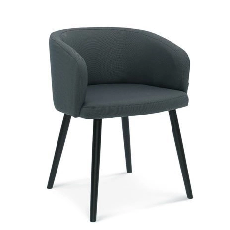 Krzesło tapicerowane z podłokietnikami Fameg Skip bukowe nowoczesne do jadalni personalizowane