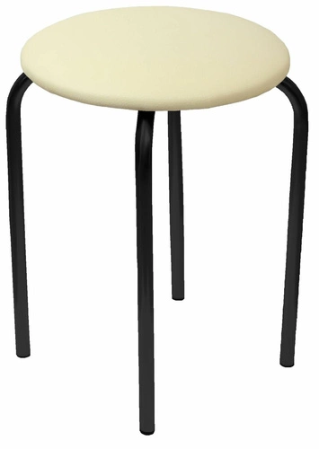 Taboret do toaletki Francis Intesi beżowy z ekoskóry, metalowy, nowoczesny do salonu