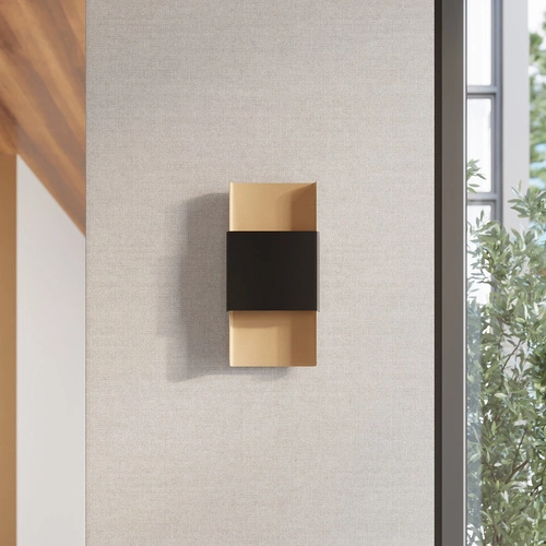 Kinkiet ścienny DURLIN nowoczesny złoty czarny metalowy do salonu i sypialni 40 cm SOLLUX