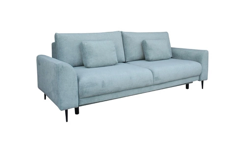 Sofa rozkładana Ferrero 3 osobowa skandynawska z funkcją spania do salonu niebieska