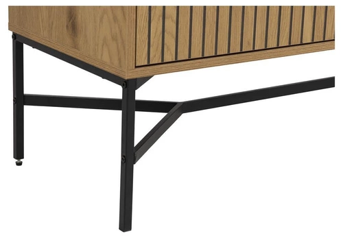 Komoda Jaipur industrialna dąb artisan z szufladą i frezowanym frontem 180 cm do salonu