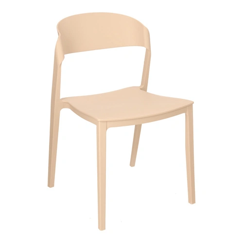 Krzesło Ribbon beżowe z tworzywa nowoczesne krzesło do jadalni i kuchni