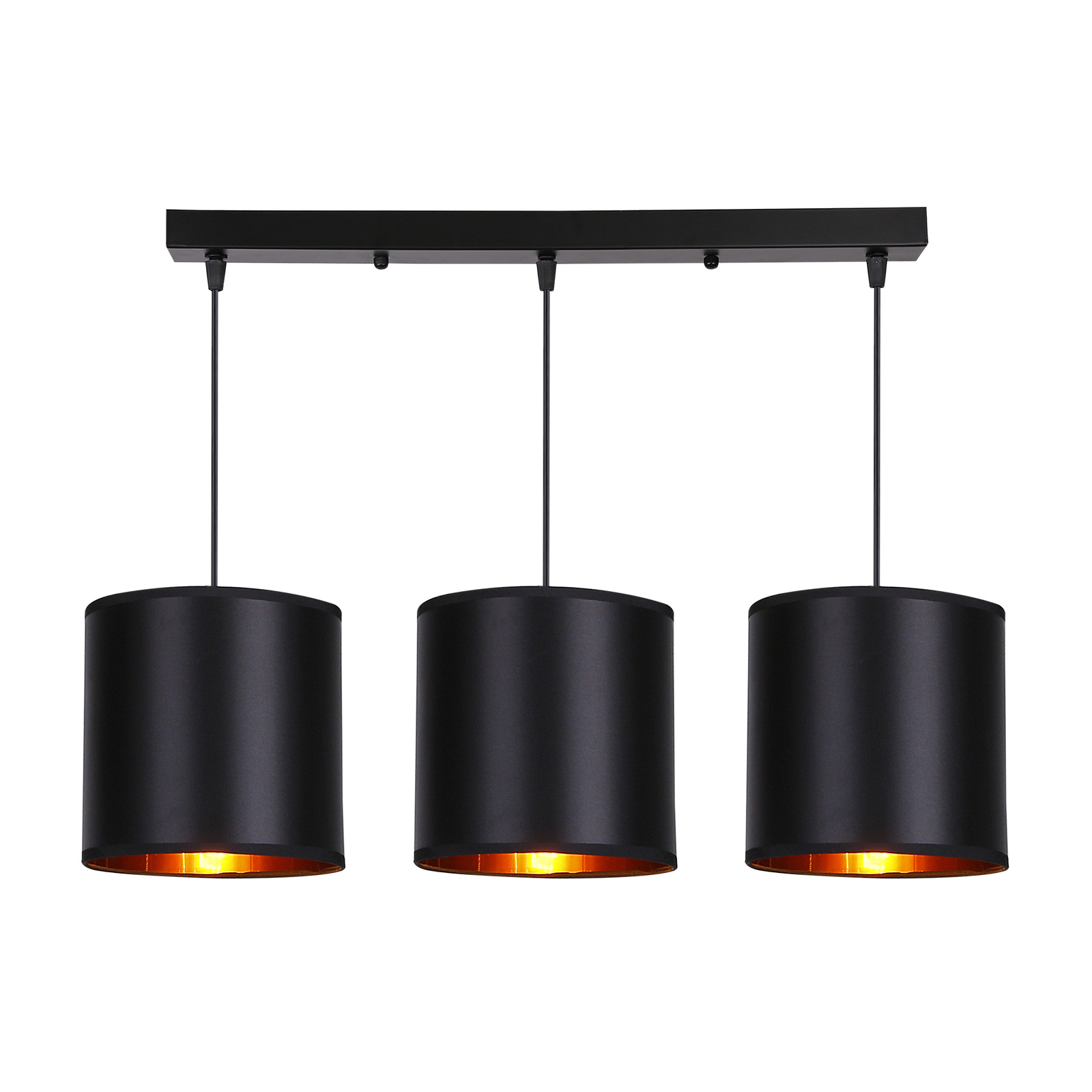 Lampa wisząca Candida czarny 3x40W E27 abażur czarny