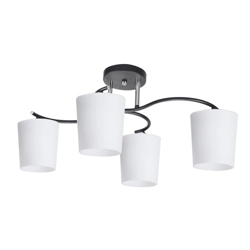 Lampa sufitowa Esnyr chromowy+czarny  4x40 E27 klosz biały