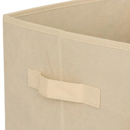 Składane pudełko do regału 30x30 Atmosphera Dog beżowe na zabawki i do pokoju dziecięcego