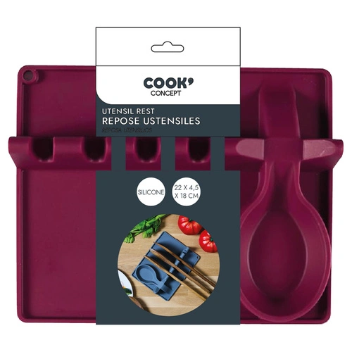 Uchwyt na przybory kuchenne silikonowy    bordowy